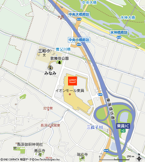 イオン東員店付近の地図